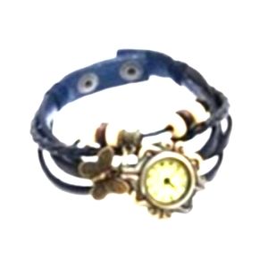 Butterfly charm bracelet watch